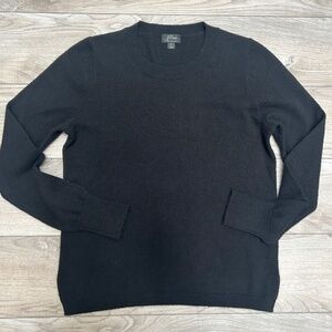 J. Crew Black Cashmere Crewneck Sweater